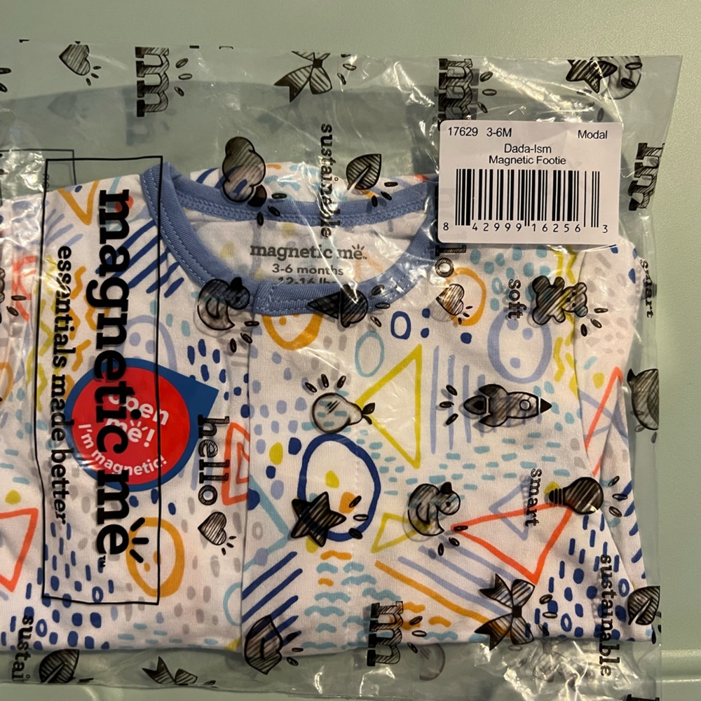 Brand new with tags in package magnetic me modal 3-6 month footie